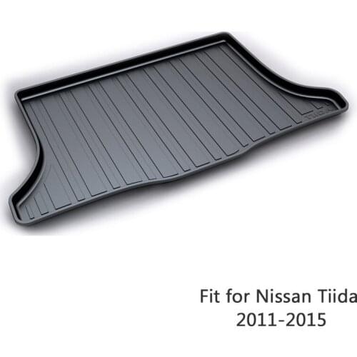For Nissan Tiida 2011 2012 2013 2014 2015 Boot Liner Waterproof Anti-slip Mat Accessories 1Set Car Cargo Rear Trunk Mat