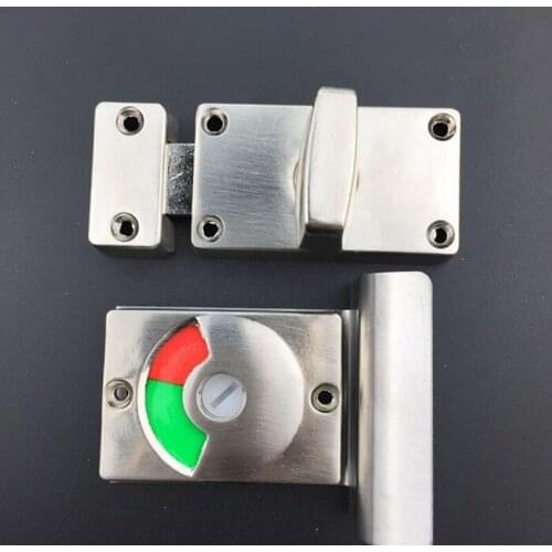 New Stainless Steel Partition Door Lock Bathroom With Red Green Indicator Lock For Toilet Convenient Lock Tool