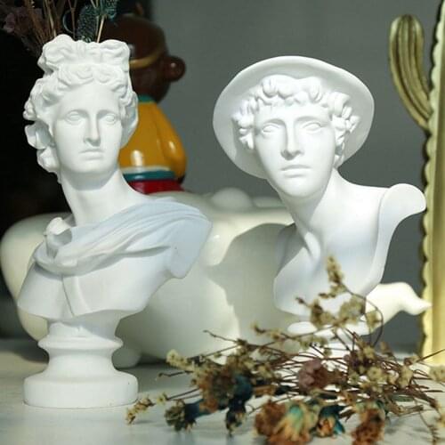 Resin imitation plaster sculpture Flower Pot Flower Arrangement Vase Statue Ins Resin Flower Arrangement Ornaments Decorative