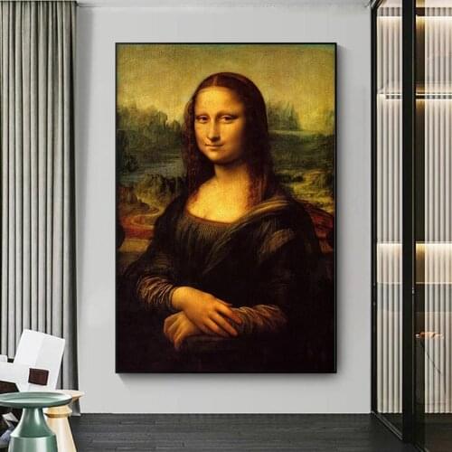 The Mona Lisa Famous Art Canvas Paintings By Leonardo Da Vinci Wall Art Posters And Prints Classical Art Picture For Living Room