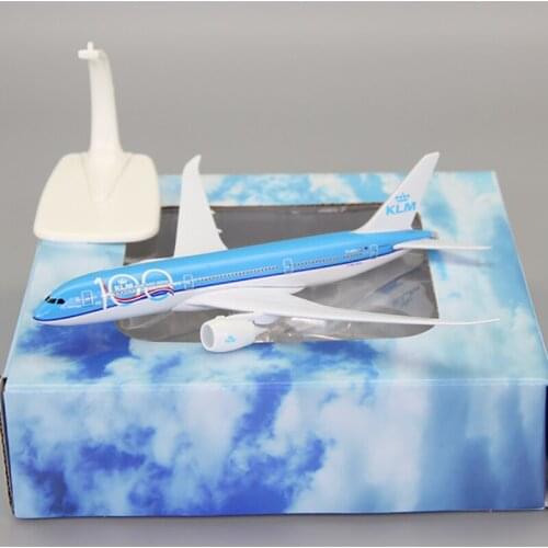 18CM Diecast 1:400 Scale B787-10 KLM Airline Alloy Collectible Plane Model Display Toy Airplane Aircraft Collection Toys