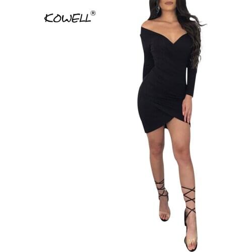 Red knitted off shoulder v neck dress Women long sleeve plus size bodycon mini dress beach fitness vestidos autumn 2018