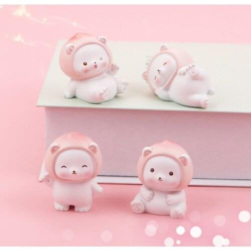 Cute Mini Resin The Bear Decor Animal медведь Crafts Decor Figurines Accessories Creative Decor Cartoon Bear Ornament girl gift