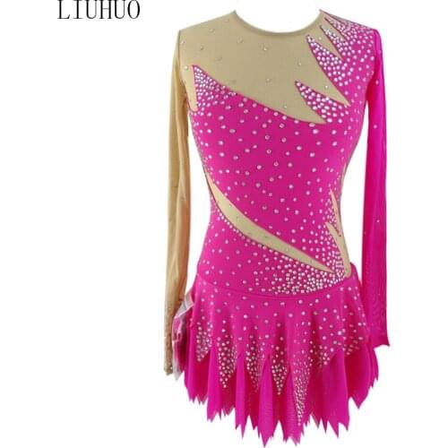 LIUHUO Custom Sports Apparel Competition Leotards Long sleeves for Rhythmic Gymnastics leotards Performance Figure Skating Dress