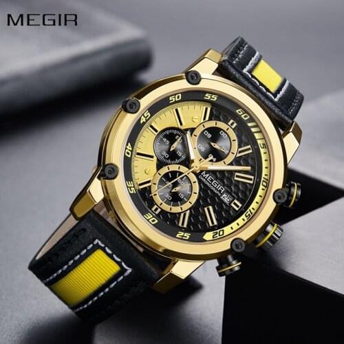 MEGIR Mens Watches Top Brand Luxury Sport Watch Men Fashion Clock Chronograph Military Waterproof Men Watch Relogio Masculino