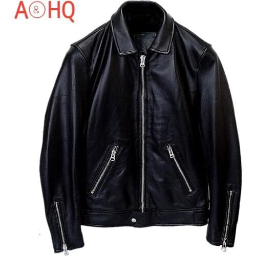 Leather Jacket Men Natural Sheepskin Coat Spring Autumn Plus Size Genuine Leather Jackets Jaqueta Masculina 2021 KJ6991