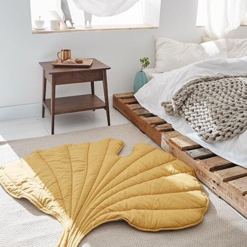 Nordic Leaf Shape Newborn Padded Kids Soft Carpet Rugs Child Crawling Blanket Carpet Toy Baby Play Mats Kid Room Decoration