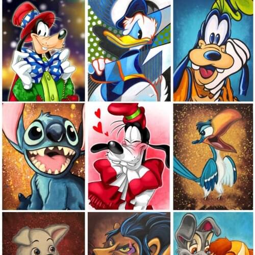 Diy 5d Square Round Diamond Painting Disney Cartoon Pattern Cross Stitch Kits Diamond Mosaic Diamond Embroidery Full Home Decor