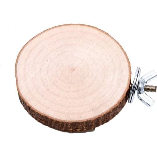 Oblique Cut Wooden Pier Slab Parrot Station Board Suitable For Parakeet Parrot Canary Finches Dove Hamster Food Supply Toys