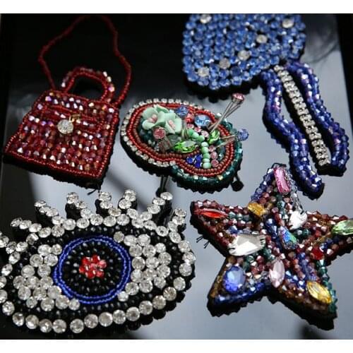 3D Handmade Rhinestone Patches for clothing DIY Star eyes medusa Jellyfish beaded applique Sewing Sequin Parches for clothes