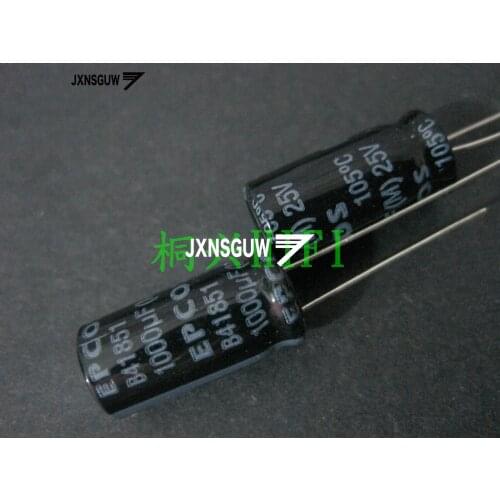 20PCS Original EPCOS B41851 25V1000UF 10X20MM Black Aluminum electrolytic capacitors 1000uF/25v 105 degrees 1000UF 25V
