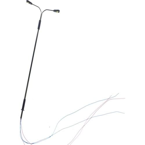 10PCS Illumination Steel Pipe Double Light 1/100 Scale Architectural Metal Lamp Miniature Light Layout Kit For Of Scene Layout