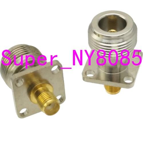 Adapter N female jack to SMA female jack Flange 12.7mm straight RF COAXIAL