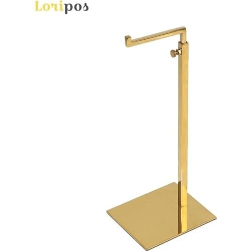 Adjustable Stainless Steel Women Handbag Bag Display Stand Holder Wig Hat Scarves Hook Racks Matte Gold Mirror Silver Hook Stand