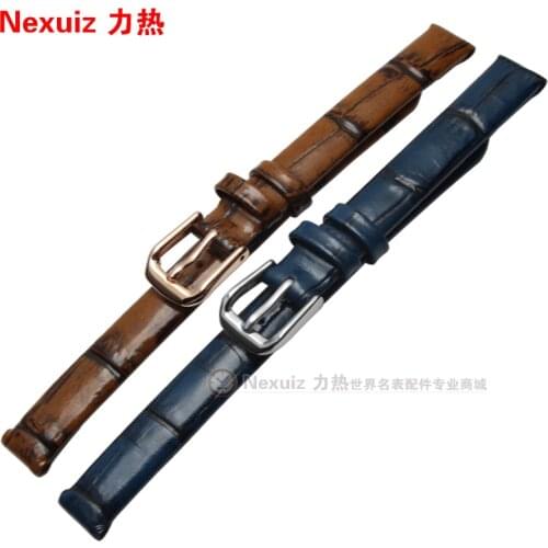 Retro strap Genuine Leather Watchband For Women Small Size Watch Straps 6mm 8mm 10mm blue|brown fashion| charm bracelet