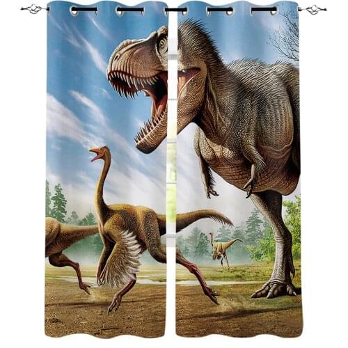 Jurassic Dinosaur Window Curtains for Living Room Bedroom Kitchen Modern Curtains Home Decoration Drapes Blinds