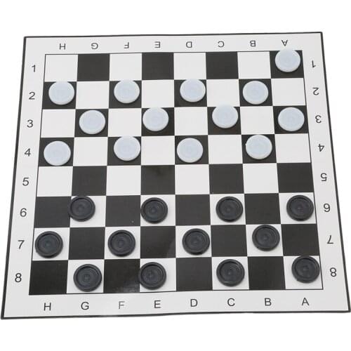 International Checkers Portable Folding Plastic Chess Game Board Size 33*33cm + 24pcs Chess