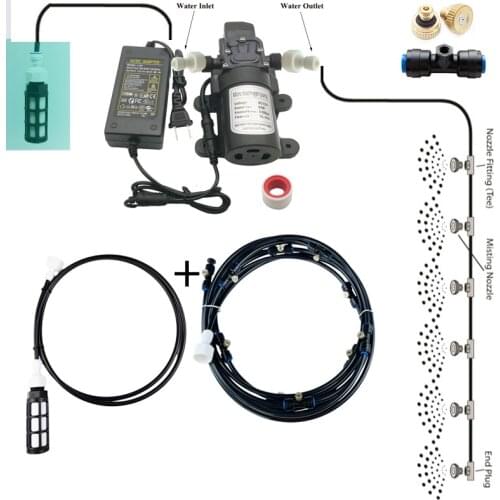 6M 9M 12M 15M 18M Garden Irrigation Water Spray Mist Watering System Summer Cooling Kits Automatic Mushroom Humidification