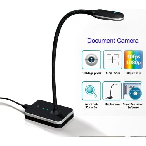 Eloam VH800AF 5MP A4 gooseneck design HD COMS flexible USB document camera Scanner visualizer autofocus OCR PDF