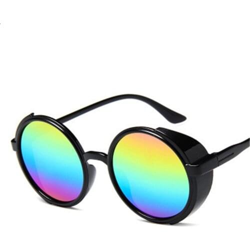 Retro Steampunk Sunglasses Men Round Designer Metal Steam Punk Gothic Sunglasses Women UV400 Shields Vintage Eyewear