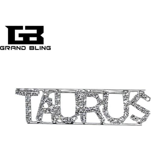 Constellation Theme Crystal Brooch Ornament Gift "TAURUS" Lapel Pin