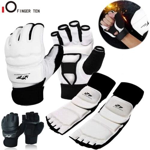 Taekwondo Sparring Gloves Hand Foot Protectors Half Finger Boxing Kickboxing Wrist Wraps Ankle Grar Support Men Women Kids