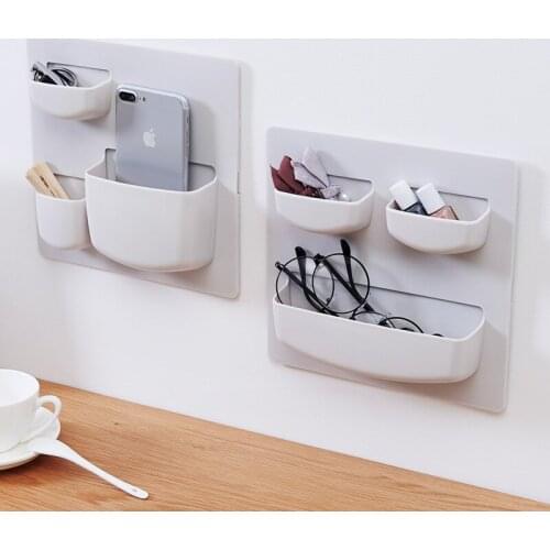 Wall Sticker Storage Rack,Household Paste Wall Shelf Bathroom Storage Rack Free Punch(8.46X8.46 inch)