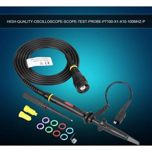 P7100 100MHz Oscilloscope Scope Test Probe 3.5NS BNC Clip Cable Leads Kit Oscilloscope Probe