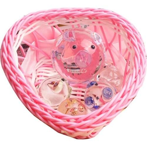 Desk Decoration K9 Crystal 5 Pigs Figurines Miniatures Glass Animal Crystal Figurines Room Decoration Accessorie Christmas Gift