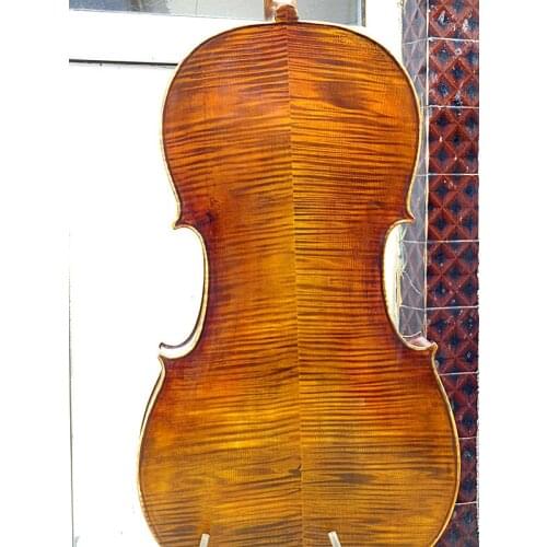 0805-15 Cello 4/4 size nice flamed maple back great sound cello