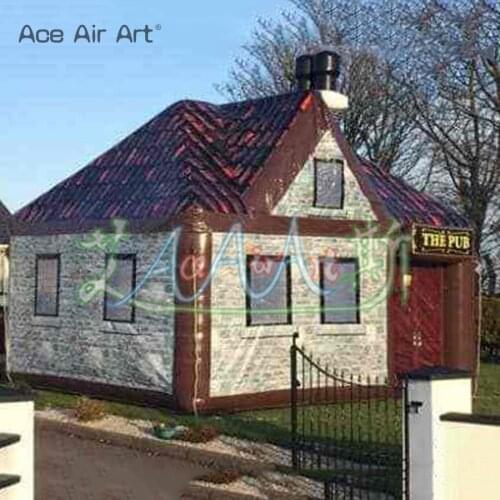 Custom portable 6x4m inflatable irish pub tent inflatable bar tent house for outdoor party events