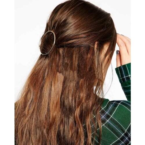 2018 Fashion Jewelry Simple Joker Bohemian Word Clip Geometric Circle Clip Hair Accessories Women Elegant Hair Clip