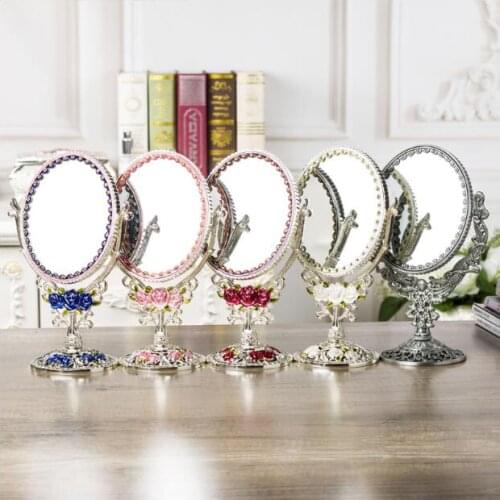1:3 magnifying vintage double-face table desktop retro metal makeup cosmetic mirror large 332C