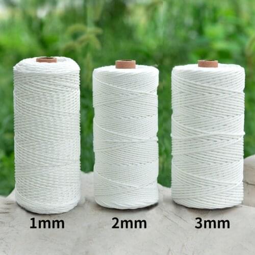 1mm 2mm 3mm Macrame Rope Twisted String Cotton Cord Handmade Natural Beige Rope DIY Home Wedding Accessories