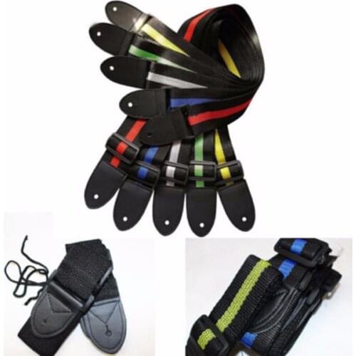 130cm Comfortable Adjustable Nylon Guitar Strap Bass Guitar Strap IRIN Ukulele Belt With PU Leather Ends Electric Acoustic