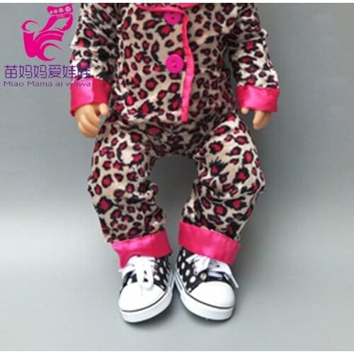 18 inch girl Doll winter long sleeve pajama set clothes and pants for Baby new Born dolls sleeping clothes set