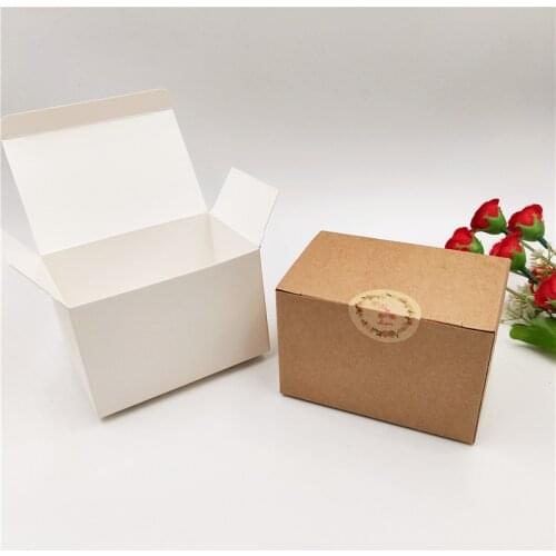 20 pcs kraft paper craft box small white soap cardboard paper packing/package box brown candy gift jewelry packaging box
