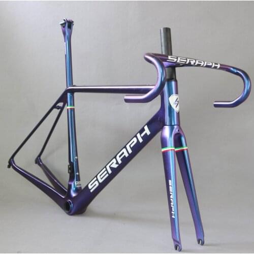 2022 FM629 v brake frame SERAPH new all inner cable road carbon frame bicycle frameset chameleon color