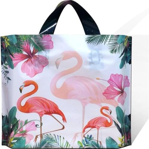 50pcs Christmas Decoration Flamingo Plastic Bag Party Gift Bag Clothing Shopping Bag for christmas Gift Bag