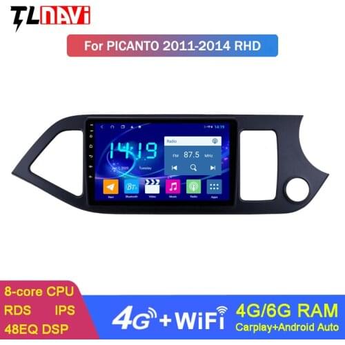 4G+64G Multimedia Player For 2011 2012 2013 2014 2015 KIA Picanto Morning rhd Wifi Bluetooth Car Radio GPS Navigation