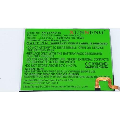 Battery for Samsung SM-T510 SM-T515 Galaxy Tab A 2019 Galaxy Tab A 10.1 2019 PN:EB-BT515ABU GH43-04935A GH43-04936A