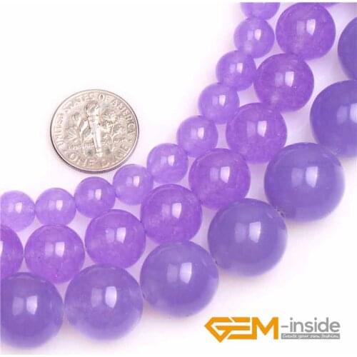 Round Light Purple Jades Beads Fashion Jewelry Bead DIY Bead For Women Bracelet & Necklace Making Strand 15" Wholesale