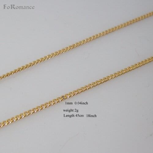 Min order 10$/THREE LENGTH 45cm 50CM 60CM WIDTH 1MM 0.04inch - YELLOW GOLD GP FILLED BRASS CIRCLE LINK CHAIN NECKLACE