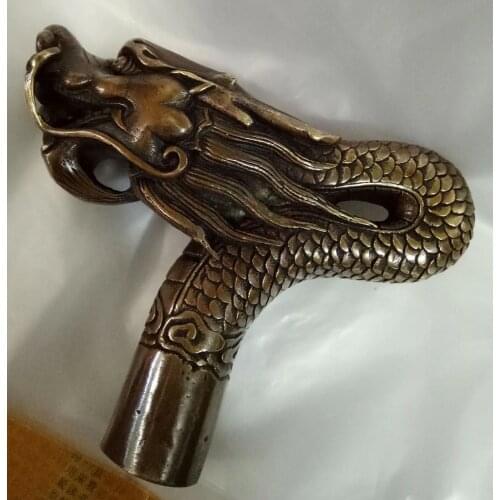 Pure Copper Bronze Dragon Statue SUPERB COLLECTION VINTAGE OLD COPPER VIVID HEAD STATUE CANE HANDLE
