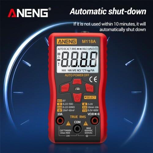 M118A Digital Multimeter True RMS AC/DC Voltage Current Meter NCV Ohm Tester Peak Tester Handheld Capacitance Meter Multimeter