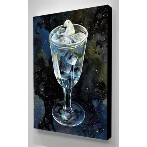 Home Decoration Modular Polar Bear Series Cup Canvas Paintings Wall Art Dream Posters No Frame Pictures For Bedside Background