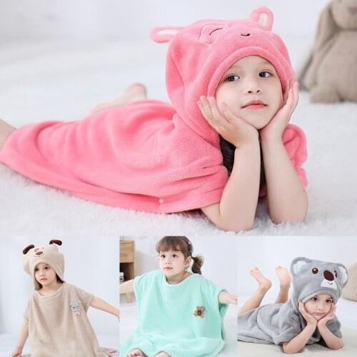 Cute Animal Hooded Towel 100% Cotton Baby Bath Towel 60*60cm Boys Girls Beach Towel 3-12 years Children Towel Cartoon Duck Dog