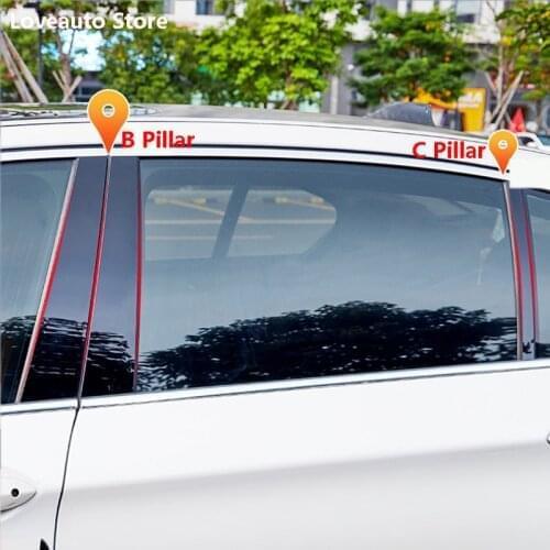 For Volkswagen Golf 6 MK6 VI GTI R20 2009-2013 Car Window Central Column B C Pillar Cover Trim Mouldings Sticker Exterior Frame