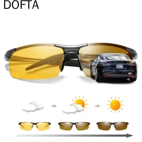DOFTA Quality Photochromic Sunglasses Polarized Night Vision Glasses Al-Mg Men Oculos Yellow Driving Glasses Sports Goggles