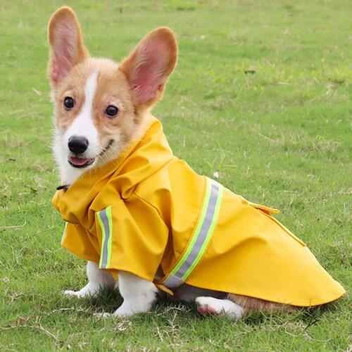 PU Leather Raincoat for Dog Waterproof Coat Jacket with Hat Reflective Raincoats Clothes for Small Medium Large Dogs Product